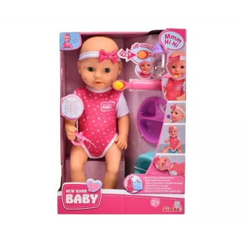Muñeca SIMBA New Born Baby Hungry Baby 38 cm – muñeca bebé realista, 38 cm