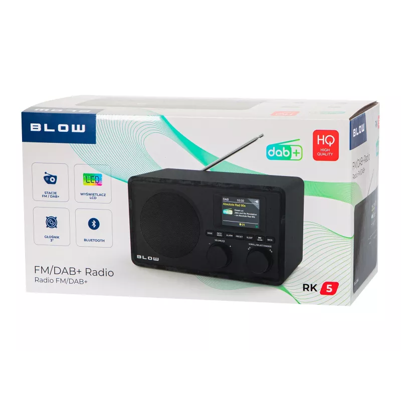 BLOW radio de cocina RK5 FM/DAB+ con Bluetooth, negro