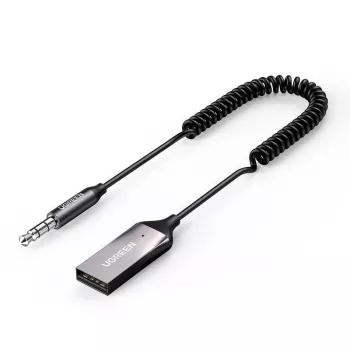 Receptor de audio UGREEN CM309 Bluetooth 5.0 USB con jack AUX de 3,5 mm, negro, 20–20000 Hz