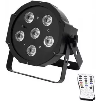 Foco LED PAR EUROLITE SLS-603 6x3W negro – iluminación de escenario/ambiental, 18W totales