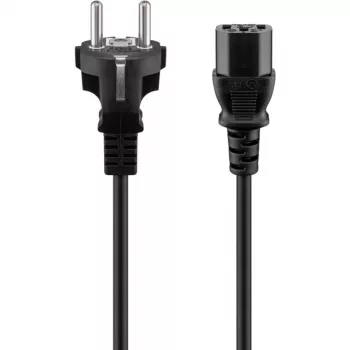 Wentronic Goobay Cable de conexión para aparatos, 1,5 m, Negro - Tipo F (Tipo F, CEE 7/7) > Conector hembra C13 (conexión de aparato) (68605)