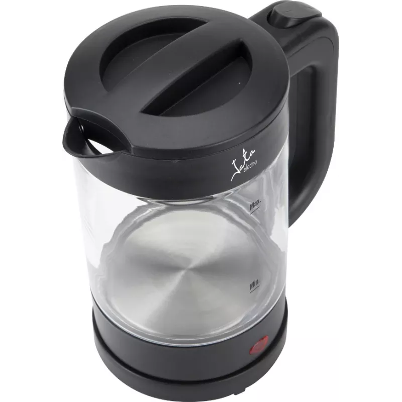Jata HA702 hervidor eléctrico, 1,2 l, 1500 W, vidrio de borosilicato, inalámbrico, negro