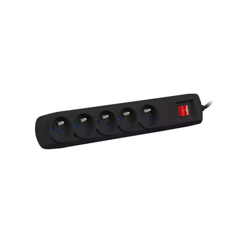 Protector de sobretensión NATEC Bercy 400 — 5 tomas, cable de 3 m, negro