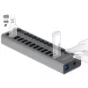 DeLOCK hub externo USB 5 Gbit/s con 13 puertos + interruptor, USB 3.2 Gen 1 (3.1 Gen 1) Type-B, USB 3.2 Gen 1 (3.1 Gen 1) Type-A, 5000 Mbit/s, gris, aluminio, 1 m