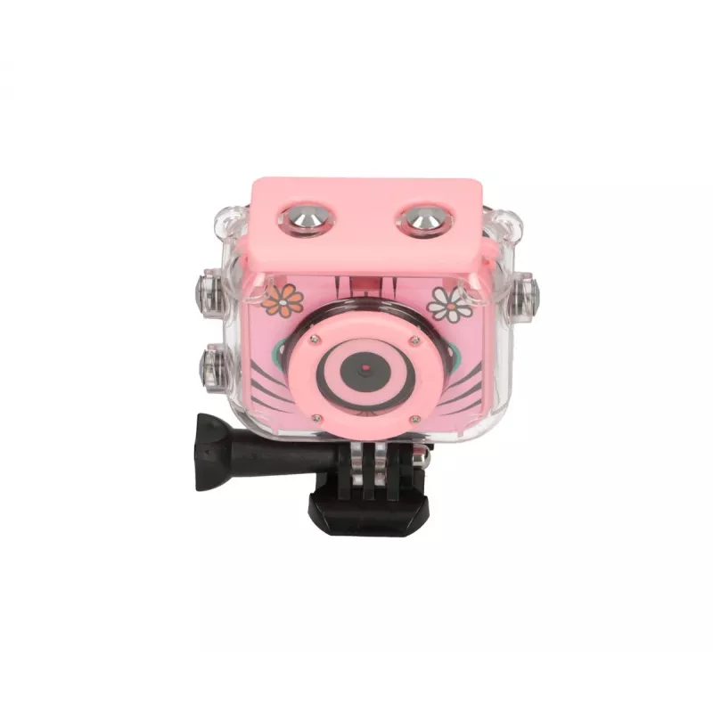 Cámara deportiva digital para niños Extralink H18 rosa – IP68, 1080p, pantalla de 2