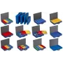 Maletín para piezas pequeñas allit EuroPlus Pro M 44H-48 azul – Caja organizadora de metal, maletín de almacenamiento portátil para piezas pequeñas
