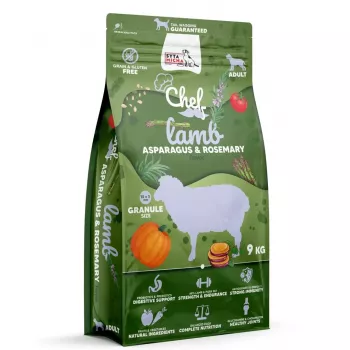 SYTA MICHA Chef Cordero, espárragos y romero – Comida seca para perros – 9 kg