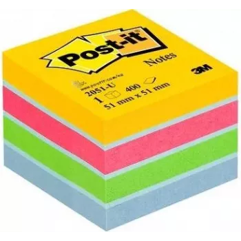 Notas adhesivas Post-It 2051-U cuadradas azul - verde - rosa - amarillo (2051-U)