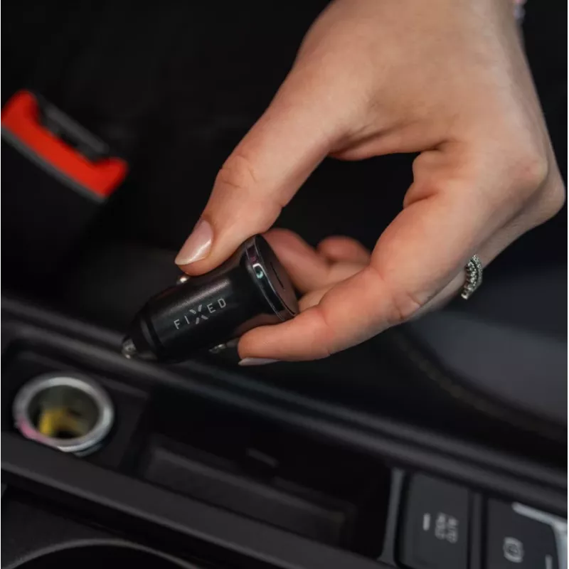 Cargador de coche USB-C FIXED FIXCC20N-C-BK 20W, conector USB-C único, compacto negro para toma de 12V