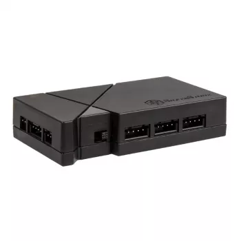 Controlador de ventiladores SilverStone LSB01 – control manual de 3 canales, negro, carcasa de plástico, 46×19 mm