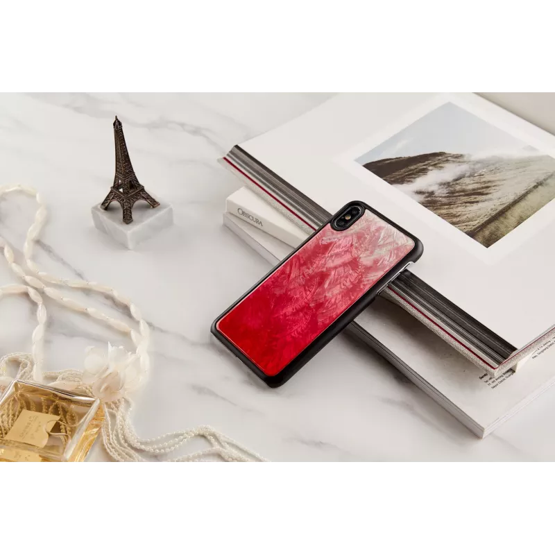 Funda para smartphone iKins para iPhone XS Max – lago rosa con detalles negros