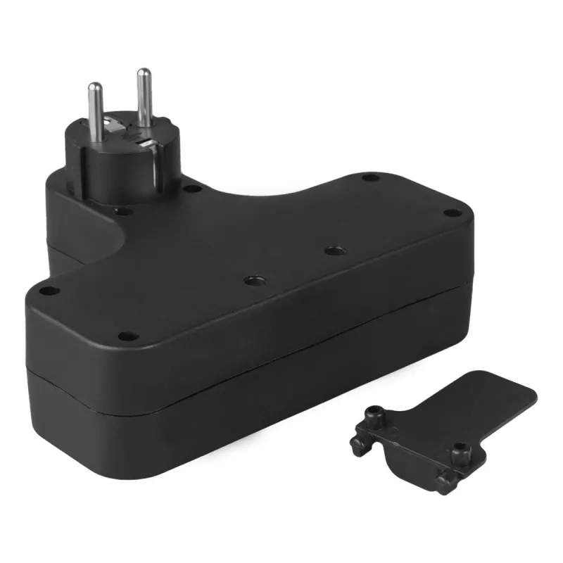 Maclean regleta de enchufes, cuádruple con interruptor, pie de estabilización, tipo E, 2x2,5A, 2x16A, MCE224 E/B