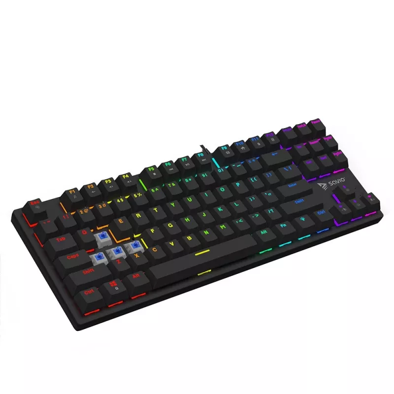 Teclado mecánico RGB Tempest X2 Outemu Blue Savio Savgk-tempest X2 Bl