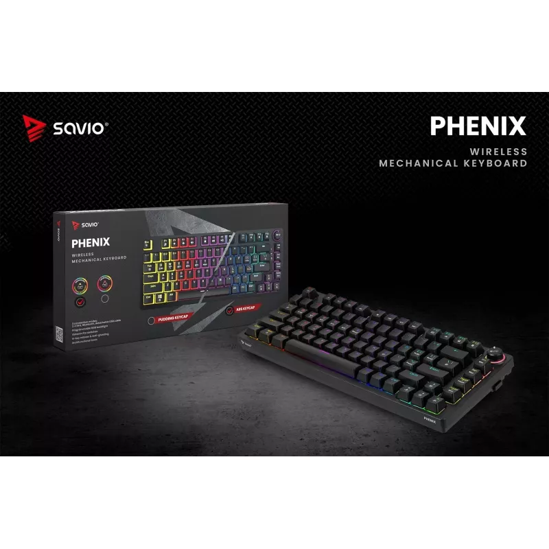 Savio Phenix SAVGK-RED Teclado gaming USB RF Wireless Bluetooth QWERTY