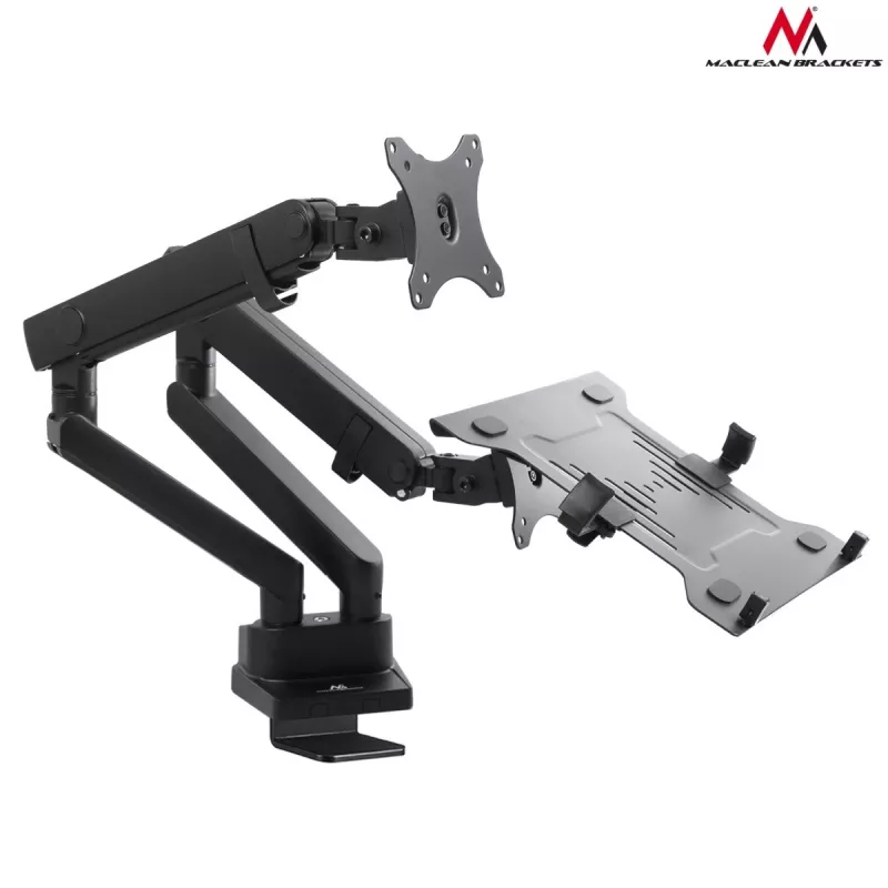 Soporte de mesa doble para monitor y portátil MACLEAN MC-813 para pantallas de 17–32