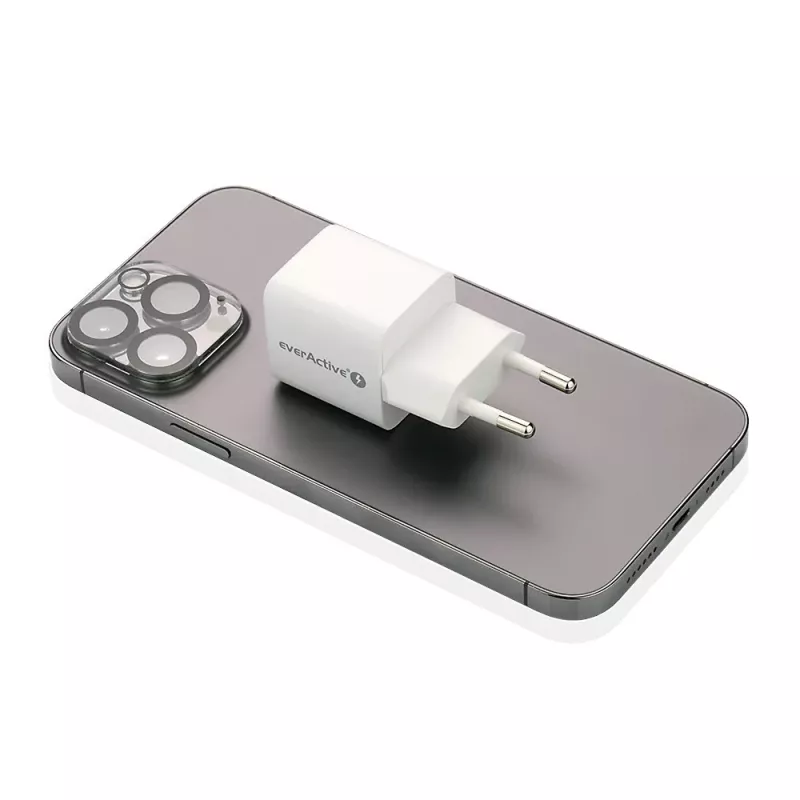 Cargador de pared everActive SC-330Q con 1x USB-A y 1x USB-C, 20W, blanco