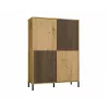 Vitrina KAMARO 4DK estrecha/GŁ roble ARTISAN