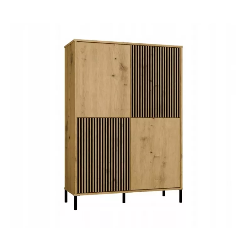 Vitrina KAMARO 4DK estrecha/GŁ roble ARTISAN