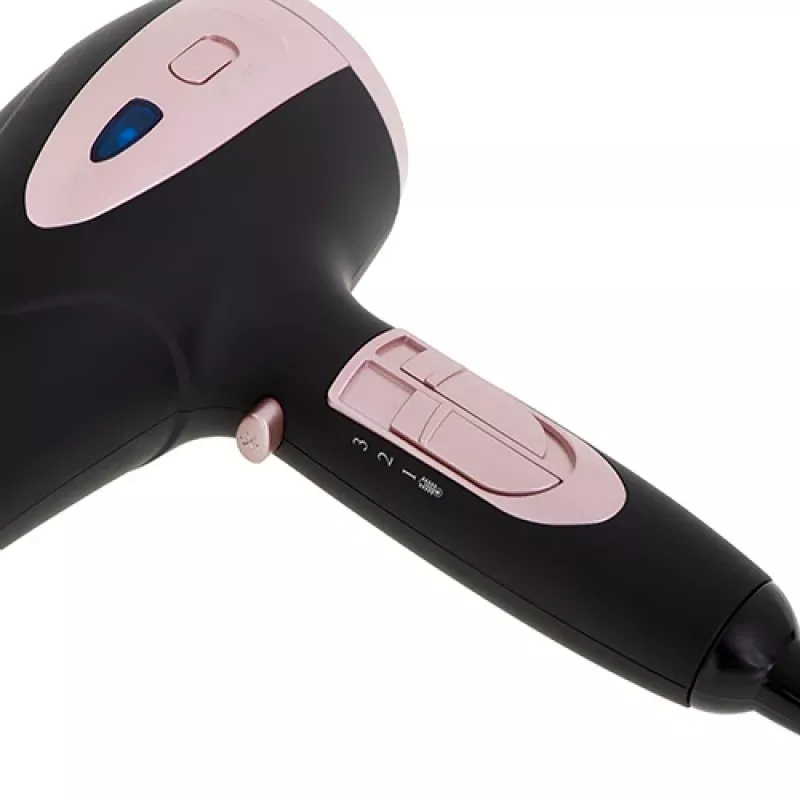 Adler | Secador de pelo | AD 2248b ION | 2200 W | Número de ajustes de temperatura 3 | Función de iones | Boquilla difusora | Negro/rosa