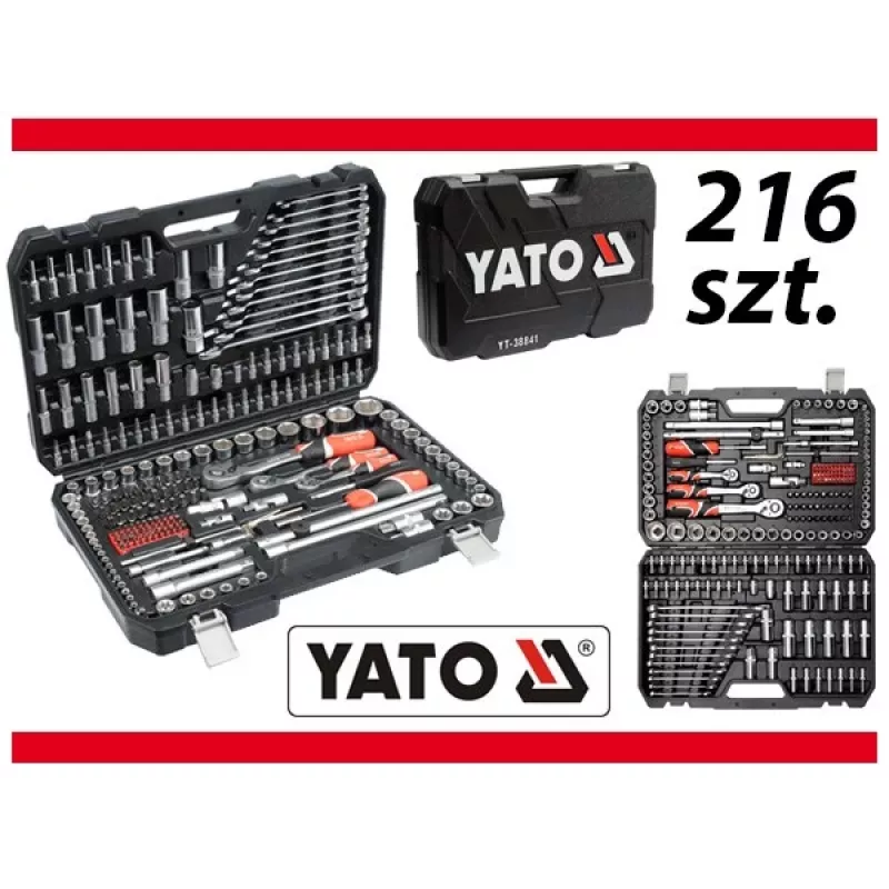 Juego de vasos YATO YT-38841 1/4 pulgadas, 3/8 pulgadas, 1/2 pulgadas