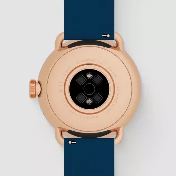 Withings ScanWatch 2 - Reloj con ECG, frecuencia cardíaca, SpO2, seguimiento de actividad y sueño (38 mm, Azul Oro rosa)