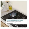 Placa de gas empotrable Bosch PPP6A2I40, 4 zonas, rejillas de hierro fundido, negra, 590×520×54 mm, control por mando giratorio
