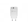Cargador con cable para dispositivos móviles NATEC NUC-2140, 30W, USB-C PD 3.0 + USB-A, Samsung AFC, blanco