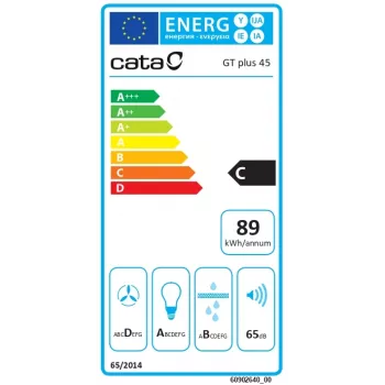 Campana extractora apta para montaje bajo encimera CATA GT-PLUS 45 X /M — 492 mm, acero inoxidable, 645 m³/h, filtro metálico, control por botones