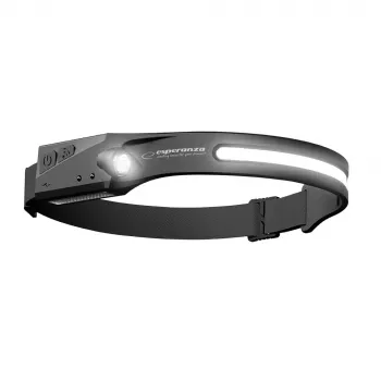 Linterna Esperanza EOT067 negra, linterna frontal LED
