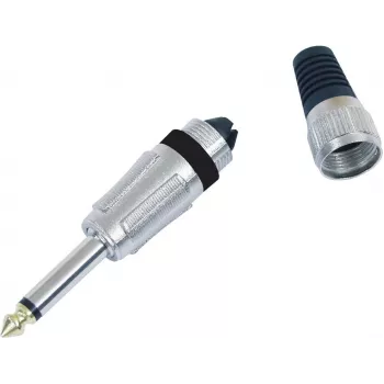 Conector jack mono de 6,3 mm Omnitronic, modelo 30200694, conector de audio niquelado