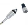 Conector jack mono de 6,3 mm Omnitronic, modelo 30200694, conector de audio niquelado