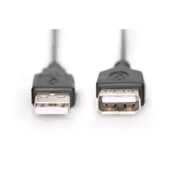Digitus ASSMANN - Cable de extensión USB - USB (H) a USB (H) - 1,8 m (USB/USB 2.0) - encapsulado - Negro (AK-300200-018-S)