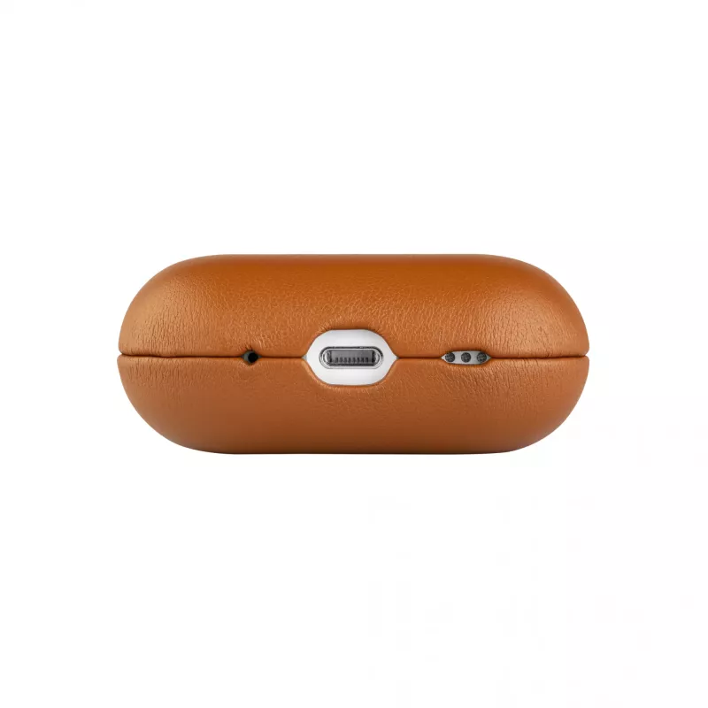 Fixed | Funda para auriculares con compatibilidad MagSafe | Apple AirPods Pro 2/Pro 2 (USB-C) | Marrón | Piel