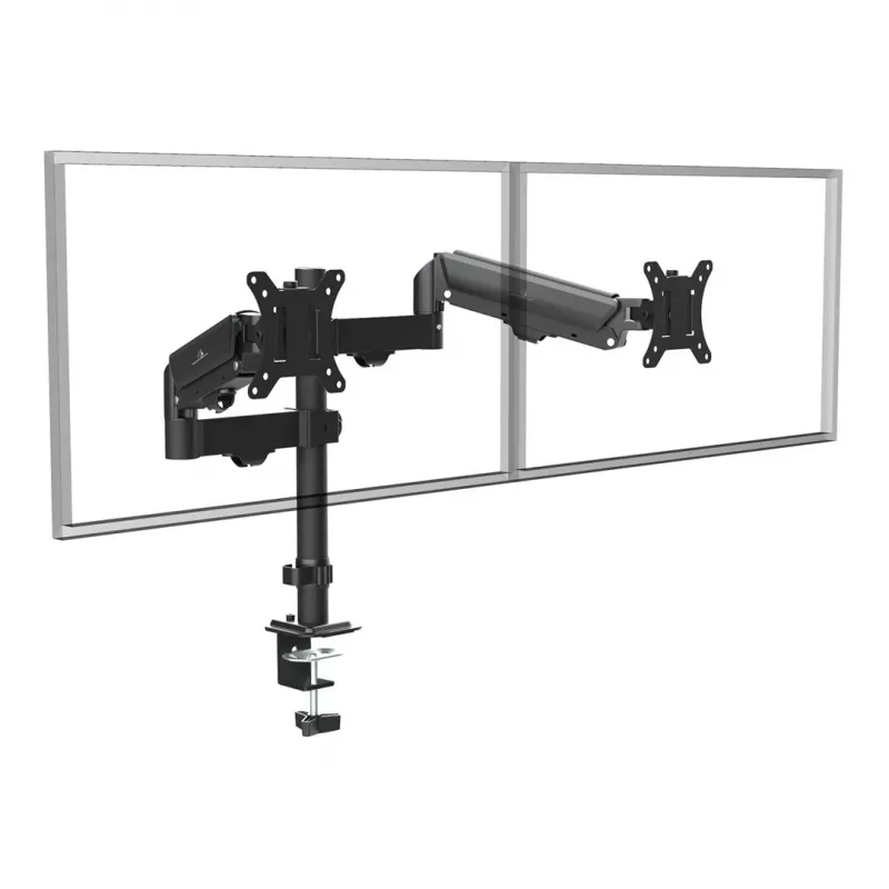 Soporte para 2 monitores Maclean, brazo de gas, 17-32 pulgadas, 2-10 kg, negro, MC-136