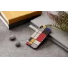 Funda para smartphone man and wood para iPhone X/XS, parte trasera de madera, marco blanco
