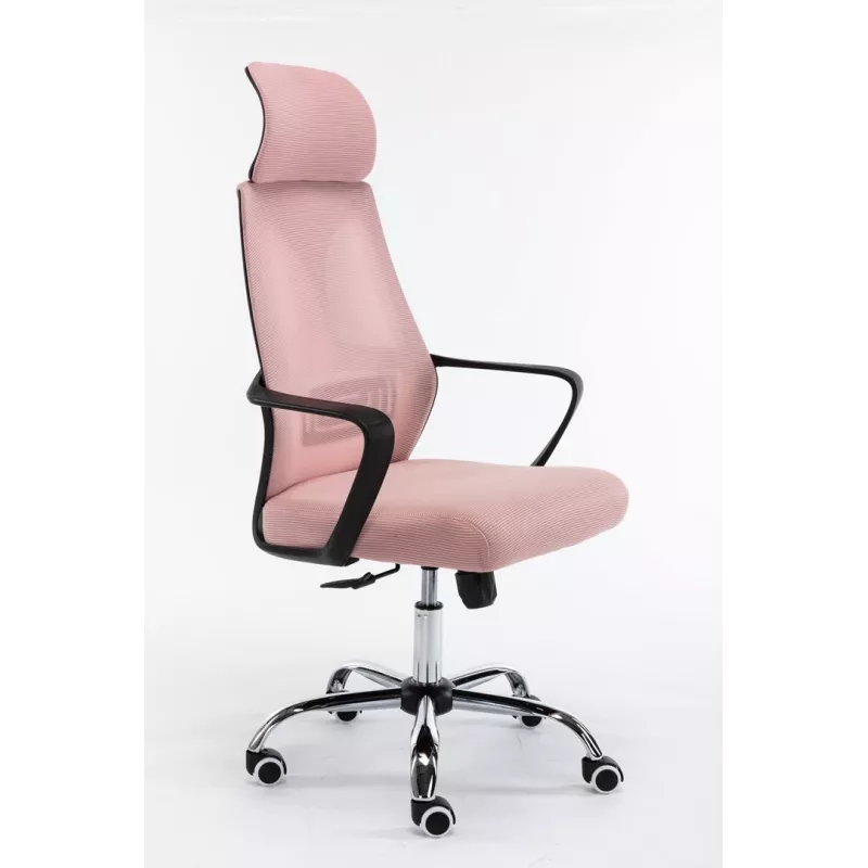 Topeshop FOTEL NIGEL RÓŻOWY silla de oficina/ordenador asiento acolchado respaldo de malla