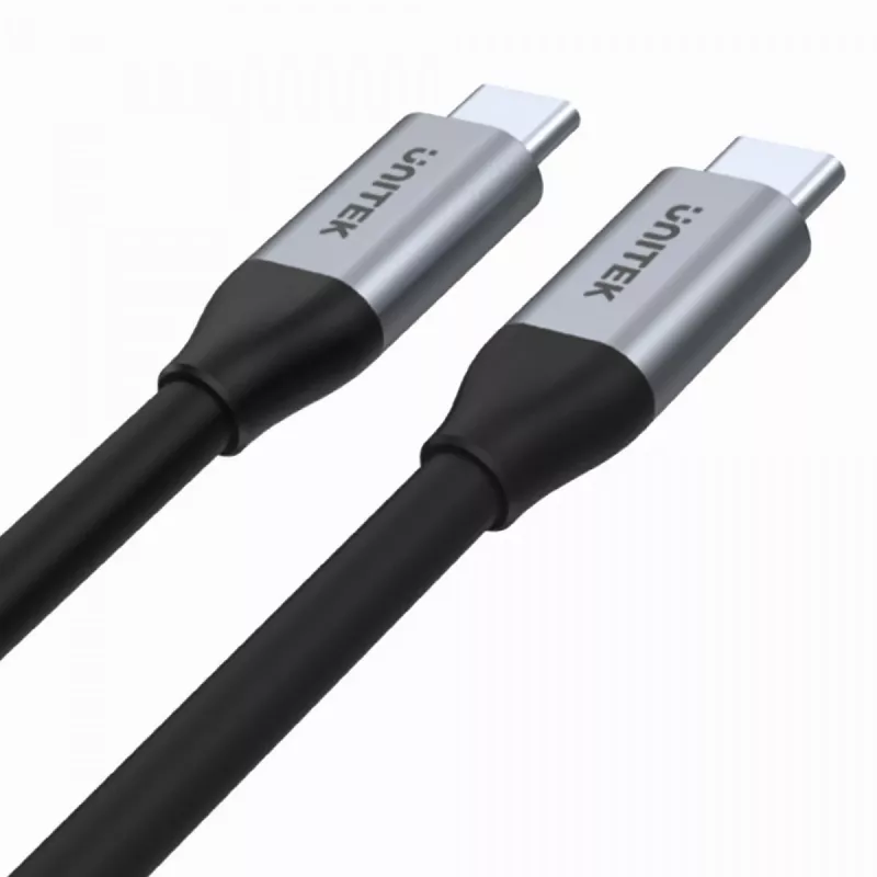 Cable de datos y carga USB-C a USB-C Unitek C14082ABK 1 m, USB 3.2 Gen 2 (10 Gbit/s), 100 W PD, Negro