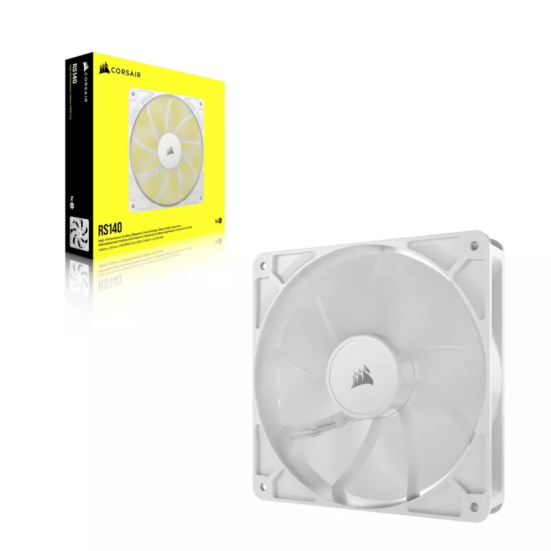 Corsair RS140 PWM ventilador de caja, 140 mm, 36 dB, pack individual, blanco