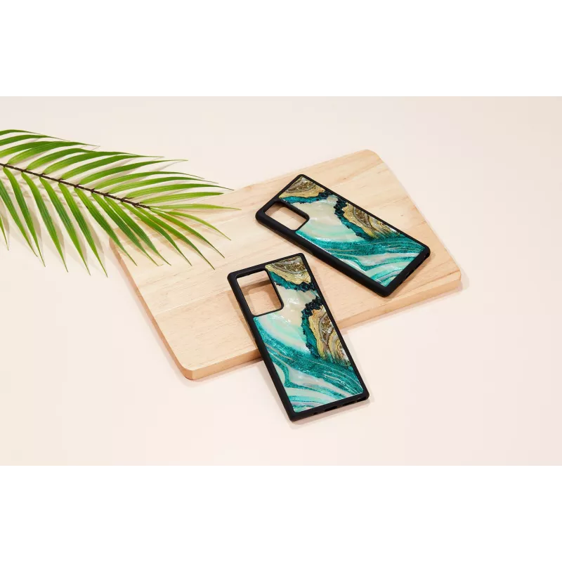 Funda protectora iKins para Samsung Galaxy Note 20 Ultra — diseño ágata aguamarina