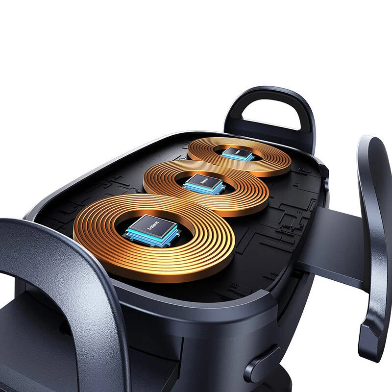 Baseus LightChaser BS-CM029 Soporte de coche para teléfono con carga inalámbrica de 15 W para rejilla de ventilación, negro