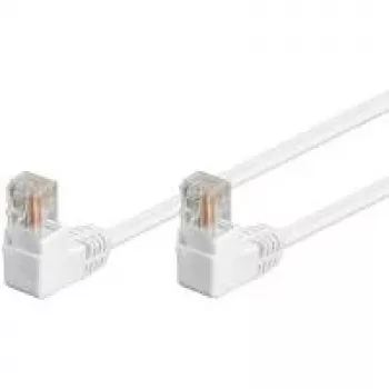 Cable de parcheo de red Delta Goobay CAT5e 2 m, U/UTP, 2×90° en ángulo RJ-45, blanco