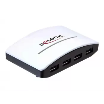 Hub USB DeLOCK 4 puertos 5000 Mbit/s negro blanco