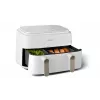 Freidora Philips serie 3000 NA353/10 doble 9 L de pie 2750 W freidora de aire plata, blanco