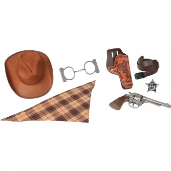 Set cowboy de juguete Pulio Modelo 155880/0 con sombrero — accesorio Gonher