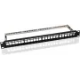 Panel de parcheo Keystone modular para rack helos 19 pulgadas 1U 24 puertos, negro