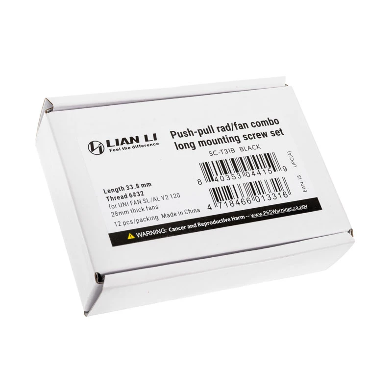 Tornillos Lian Li SC-T31B — set de 12 tornillos de montaje para componentes de PC