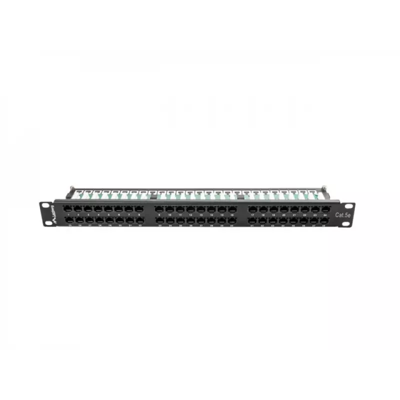 Panel de parcheo LANBERG PPU5-1048-B 1U, 48 puertos Cat5e, negro, 445×102×44,5 mm