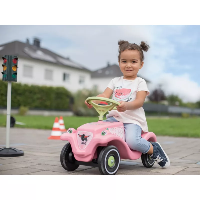 Bobby-Car-Classic Flower, correpasillos rosa/verde claro