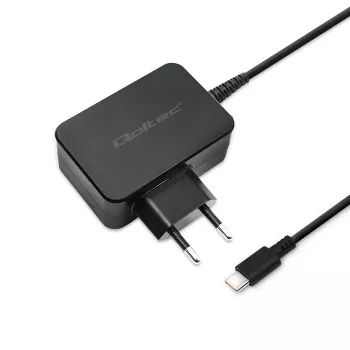 Cargador portátil QOLTEC 51024 – Cargador universal de CA para interiores, 65 W PD, 20 V/3,25 A, cable de 1,2 m, negro