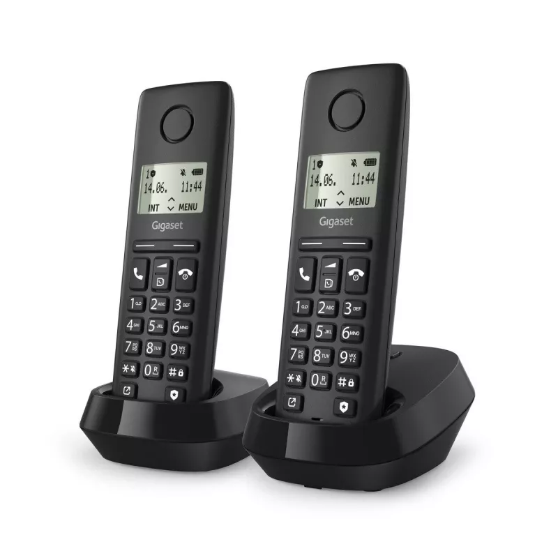 Gigaset Pure 100 Duo — teléfono inalámbrico, par de auriculares DECT con estación base